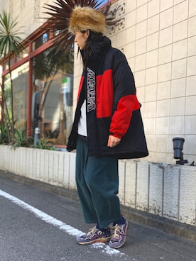 「ALDIES（アールディーズ）のアイテム（その他アウター）」を使った、しょうたろうさん（メンズ・183cm）の冬コーディネート