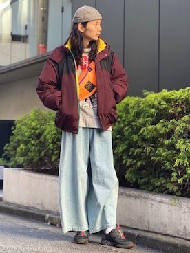 「ALDIES（アールディーズ）のアイテム（ダウンジャケット/コート）」を使った、しょうたろうさん（メンズ・183cm）の冬コーディネート