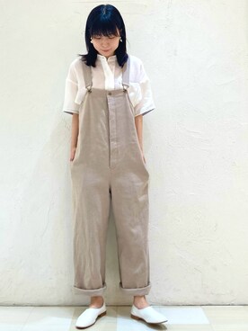 「マリン」｜「アイテム（オールインワン・サロペット）」を使った、Kuniさん（レディース・158cm）の夏コーディネート