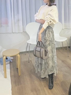 「PUBLUX（パブリュクス）のアイテム（ブーツ）」を使った、𝐬𝐡𝐢𝐨𝐫𝐢 𓆸さん（レディース・156cm）の冬コーディネート