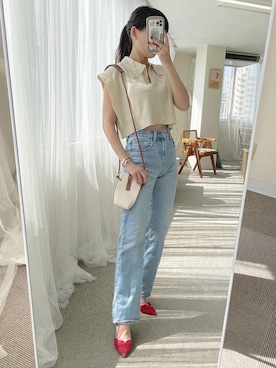 「韓国スタイル」｜「アイテム（パンプス）」を使った、𝐬𝐡𝐢𝐨𝐫𝐢 𓆸さん（レディース・156cm）の夏コーディネート