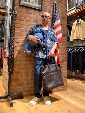 「schott(ショット)のアイテム(ブレスレット)」を使った、総料理長(schottのイケオジ)さん(メンズ・170cm)の夏コーディネート