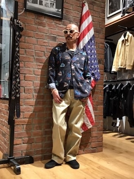 「schott(ショット)のアイテム(ブレスレット)」を使った、総料理長(schottのイケオジ)さん(メンズ・170cm)の夏コーディネート