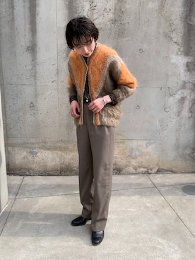 「古着女子」｜「アイテム（スラックス）」を使った、ciccic28さん（レディース・155cm）の冬コーディネート