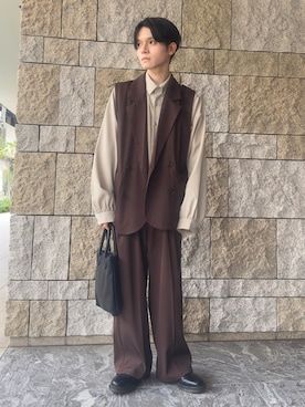 「アイテム（トートバッグ）」を使った、Ryoさん（メンズ・167cm）の秋コーディネート
