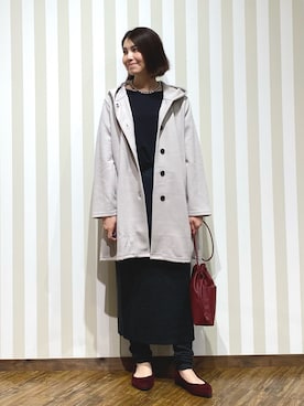 「アイテム（その他シューズ、レッド系）」を使った、SAOさん（レディース・163cm）の秋コーディネート