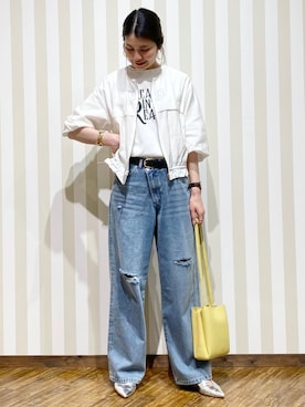 「Cutie Blonde（キューティーブロンド）のアイテム（デニムパンツ）」を使った、SAOさん（レディース・163cm）の春コーディネート
