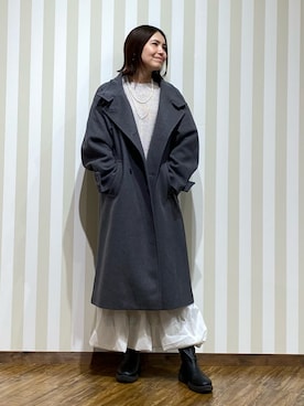 「DRESKIP（ドレスキップ）の【S-LL/ゆったり】ふわふわシャギー 大人レディなニット（ニット/セーター）」を使った、SAOさん（レディース・163cm）の秋コーディネート