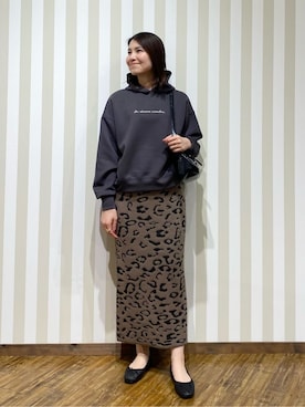 「THE SHOP TK （ザ ショップ ティーケー ）の◆ヘンリーネックボーダーTシャツ（Tシャツ/カットソー、レッド系）」を使った、SAOさん（レディース・163cm）の冬コーディネート