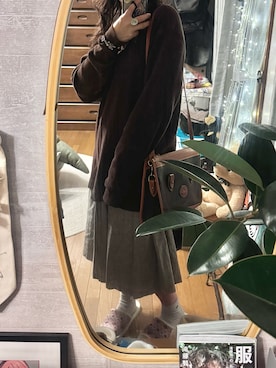 「アイテム（ヘアゴム）」を使った、漁港さん（レディース・153cm）の秋コーディネート