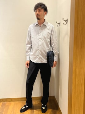 「アイテム（ビジネスバッグ）」を使った、日高さん（メンズ・180cm）の秋コーディネート