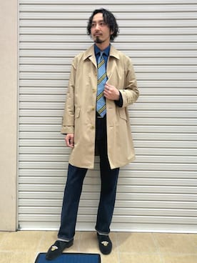 「SHIPS（シップス）のアイテム（デニムパンツ）」を使った、日高さん（メンズ・180cm）の春コーディネート
