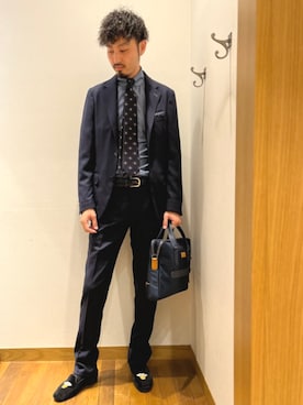 「アイテム（フォーマルスーツ/小物）」を使った、日高さん（メンズ・180cm）の夏コーディネート