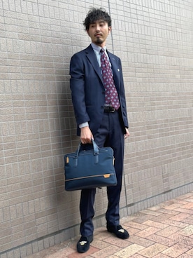 「アイテム（フォーマルスーツ/小物）」を使った、日高さん（メンズ・180cm）の秋コーディネート
