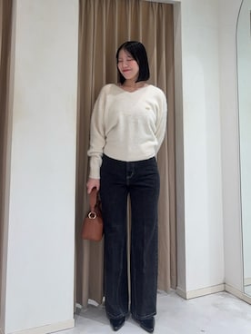 「CAPRICIEUX LE'MAGE（カプリシューレマージュ）のアイテム（デニムパンツ）」を使った、miolemageさん（レディース・163cm）の秋コーディネート