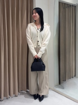 「CAPRICIEUX LE'MAGE（カプリシューレマージュ）のラウンドミニボストンバッグ（ショルダーバッグ）」を使った、miolemageさん（レディース・163cm）の秋コーディネート