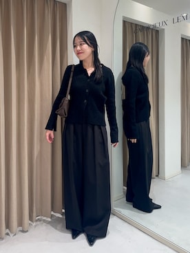 「オールブラックコーデ」｜miolemageさん（レディース・163cm）の秋コーディネート