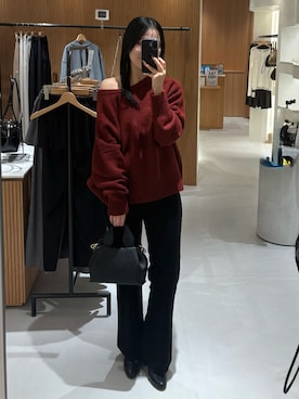 「CAPRICIEUX LE'MAGE（カプリシューレマージュ）のラウンドミニボストンバッグ（ショルダーバッグ）」を使った、miolemageさん（レディース・163cm）の秋コーディネート