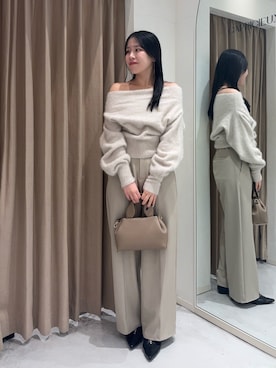 「CAPRICIEUX LE'MAGE（カプリシューレマージュ）のラウンドミニボストンバッグ（ショルダーバッグ）」を使った、miolemageさん（レディース・163cm）の秋コーディネート