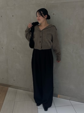 「ニットカーディガン」｜miolemageさん（レディース・163cm）の秋コーディネート