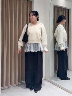 「アイテム（キャミソール）」を使った、miolemageさん（レディース・163cm）の冬コーディネート