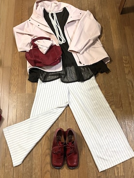 「GU（ジーユー）のアイテム（ジャケット/アウター）」を使った、gashさん（レディース・157cm）の春コーディネート