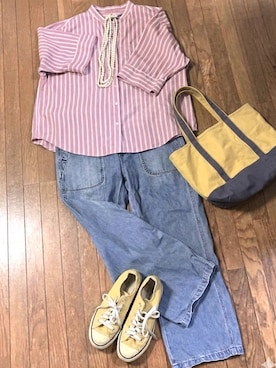 「CITRUS（シトラス）の＜CITRUS＞NE8136 LONG（ネックレス、ホワイト系）」を使った、gashさん（レディース・157cm）の夏コーディネート
