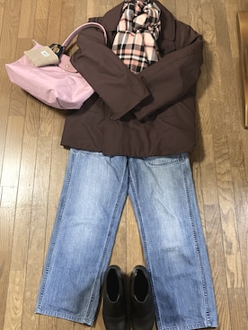 「LONGCHAMP（ロンシャン）のアイテム」を使った、gashさん（レディース・157cm）の冬コーディネート