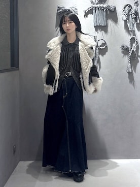 「アイテム（ムートンコート）」を使った、hisaさん（レディース・152cm）の秋コーディネート