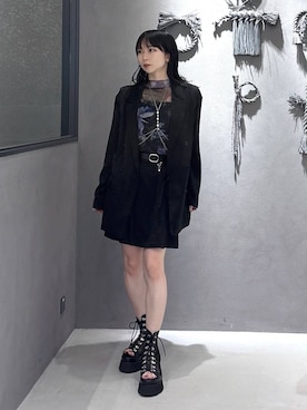 「HARE（ハレ）のメッシュレースアップブーサン(HARE)（サンダル）」を使った、hisaさん（レディース・152cm・20代）の夏コーディネート