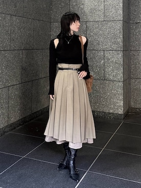 「HARE（ハレ）のアイテム（スカート）」を使った、hisaさん（レディース・152cm）の春コーディネート