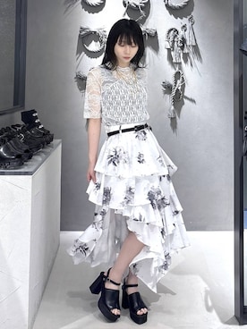「HARE（ハレ）のパールミックスチャーム2Pネックレス(HARE)（ネックレス、ゴールド系）」を使った、hisaさん（レディース・152cm）の春コーディネート