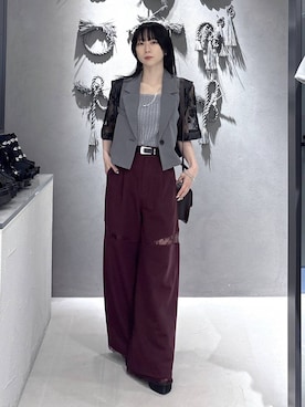 「HARE（ハレ）のヴィンテージフラップショルダーバッグ(HARE)（ショルダーバッグ、ブラウン系）」を使った、hisaさん（レディース・152cm）の春コーディネート