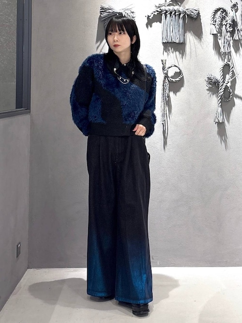 セール】グラデーションハクプリントデニムパンツ(HARE)（デニムパンツ