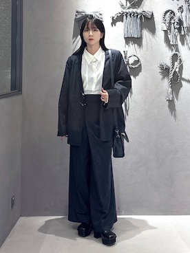 「アイテム（スラックス）」を使った、hisaさん（レディース・152cm）の秋コーディネート