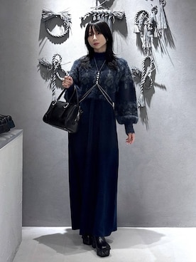 「おでかけ」｜「アイテム（ワンピース/ドレス）」を使った、hisaさん（レディース・152cm）の冬コーディネート