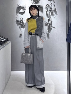 「HARE（ハレ）のアイテム（スラックス）」を使った、hisaさん（レディース・152cm）の秋コーディネート