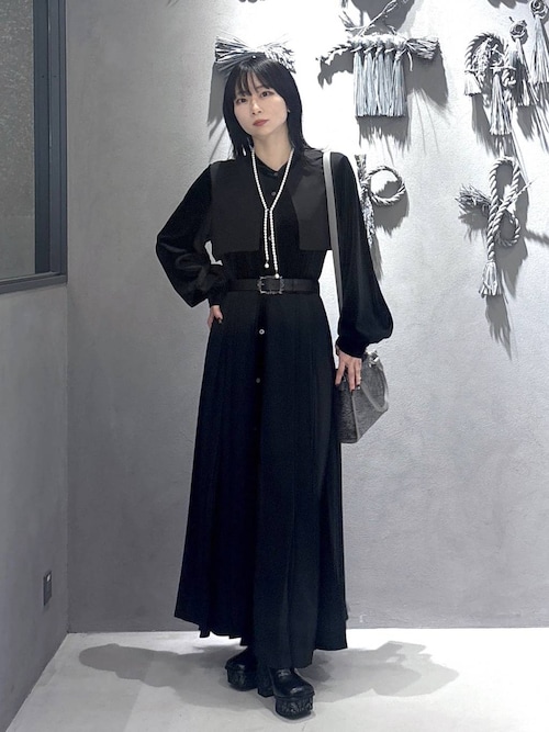 セール】マルチマテリアルプリーツワンピース(HARE)（ワンピース