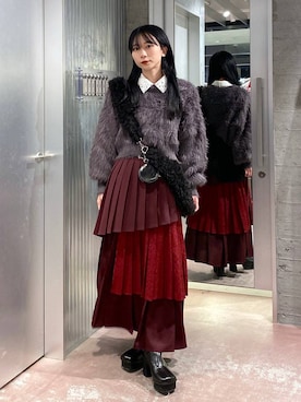 「HARE（ハレ）のアイテム（スカート）」を使った、hisaさん（レディース・152cm）の秋コーディネート