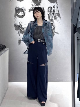 「HARE（ハレ）のアイテム（スラックス）」を使った、hisaさん（レディース・152cm）の夏コーディネート