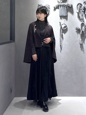 「アイテム（ブローチ/コサージュ）」を使った、hisaさん（レディース・152cm）の秋コーディネート