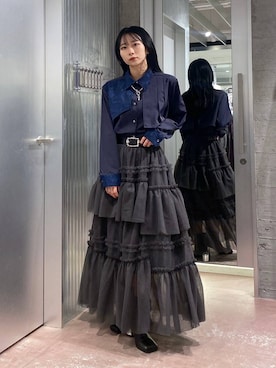 「HARE（ハレ）のアシメプリーツシャツ(HARE)（シャツ/ブラウス）」を使った、hisaさん（レディース・152cm）の秋コーディネート