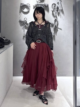 「HARE（ハレ）のボールミックスラリエットネックレス(HARE)（ネックレス、ホワイト系）」を使った、hisaさん（レディース・152cm）の夏コーディネート
