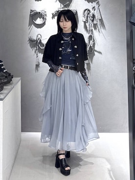 「HARE（ハレ）の2Pタレンネックレス(HARE)（ネックレス、シルバー系）」を使った、hisaさん（レディース・152cm）の春コーディネート