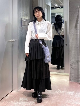 「HARE（ハレ）のアイテム（スカート）」を使った、hisaさん（レディース・152cm）の秋コーディネート