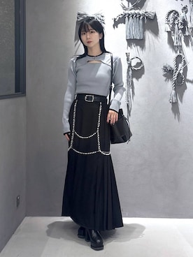 「HARE（ハレ）の2WAYバケットBAG(HARE)（ショルダーバッグ）」を使った、hisaさん（レディース・152cm）の秋コーディネート