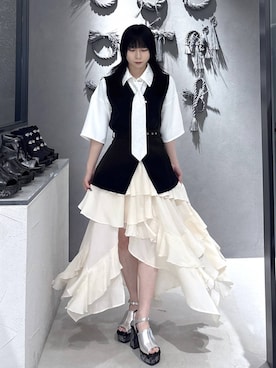 「HARE（ハレ）のアイテム（スカート）」を使った、hisaさん（レディース・152cm）の春コーディネート