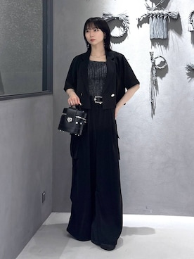 「HARE（ハレ）の2WAYスクエアラメニットタンクトップ(HARE)（タンクトップ）」を使った、hisaさん（レディース・152cm・20代）の夏コーディネート