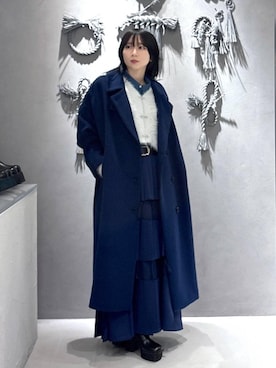 「おでかけ」｜「アイテム（チェスターコート）」を使った、hisaさん（レディース・152cm）の冬コーディネート