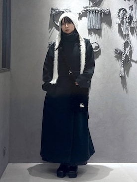 「アイテム（ノーカラーコート）」を使った、hisaさん（レディース・152cm）の秋コーディネート